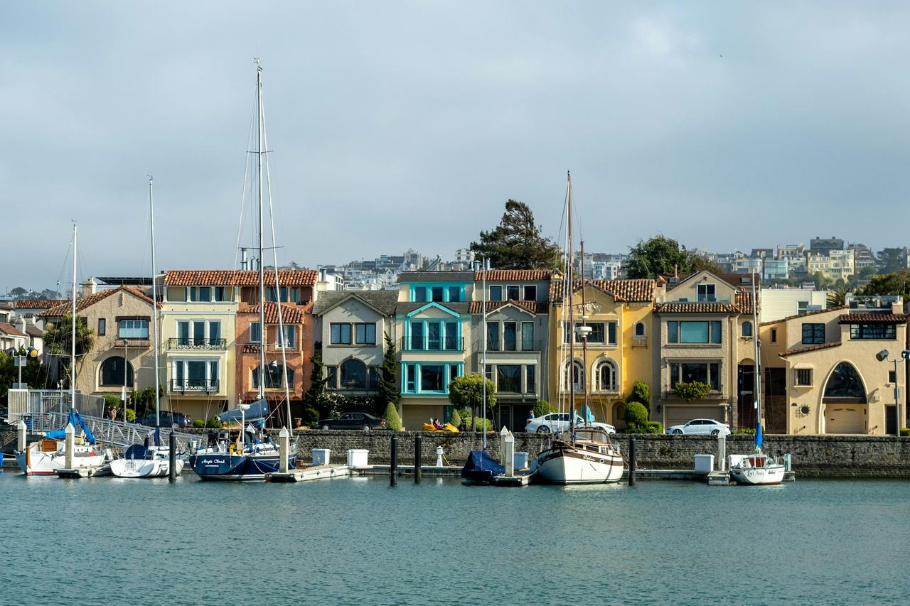 A harbor filled with boats — Marina harbor, San Francisco
